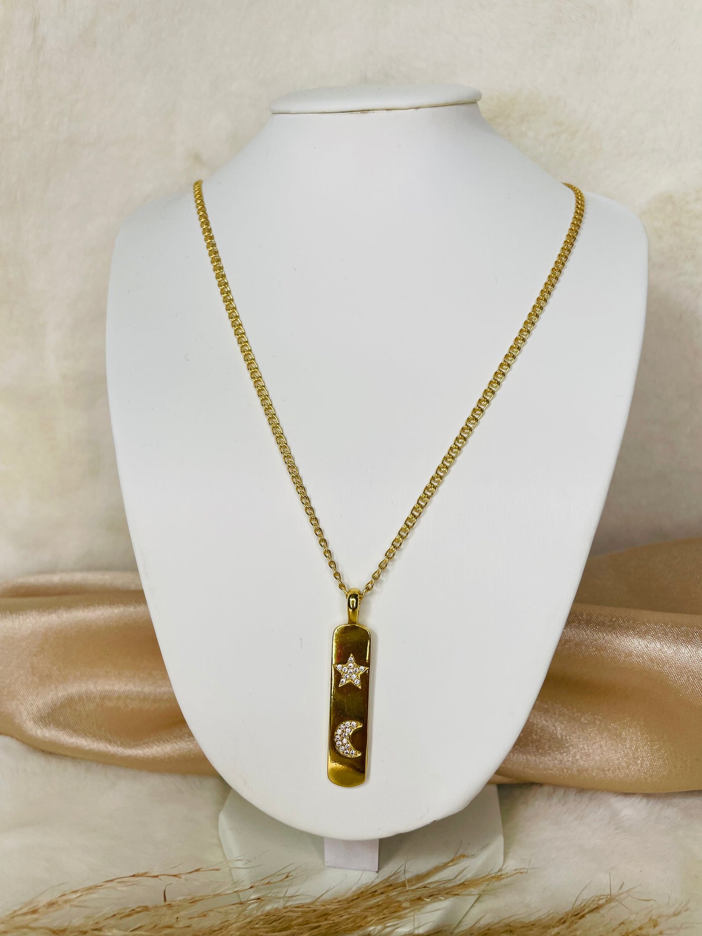 Moon & Star Pendant Necklace