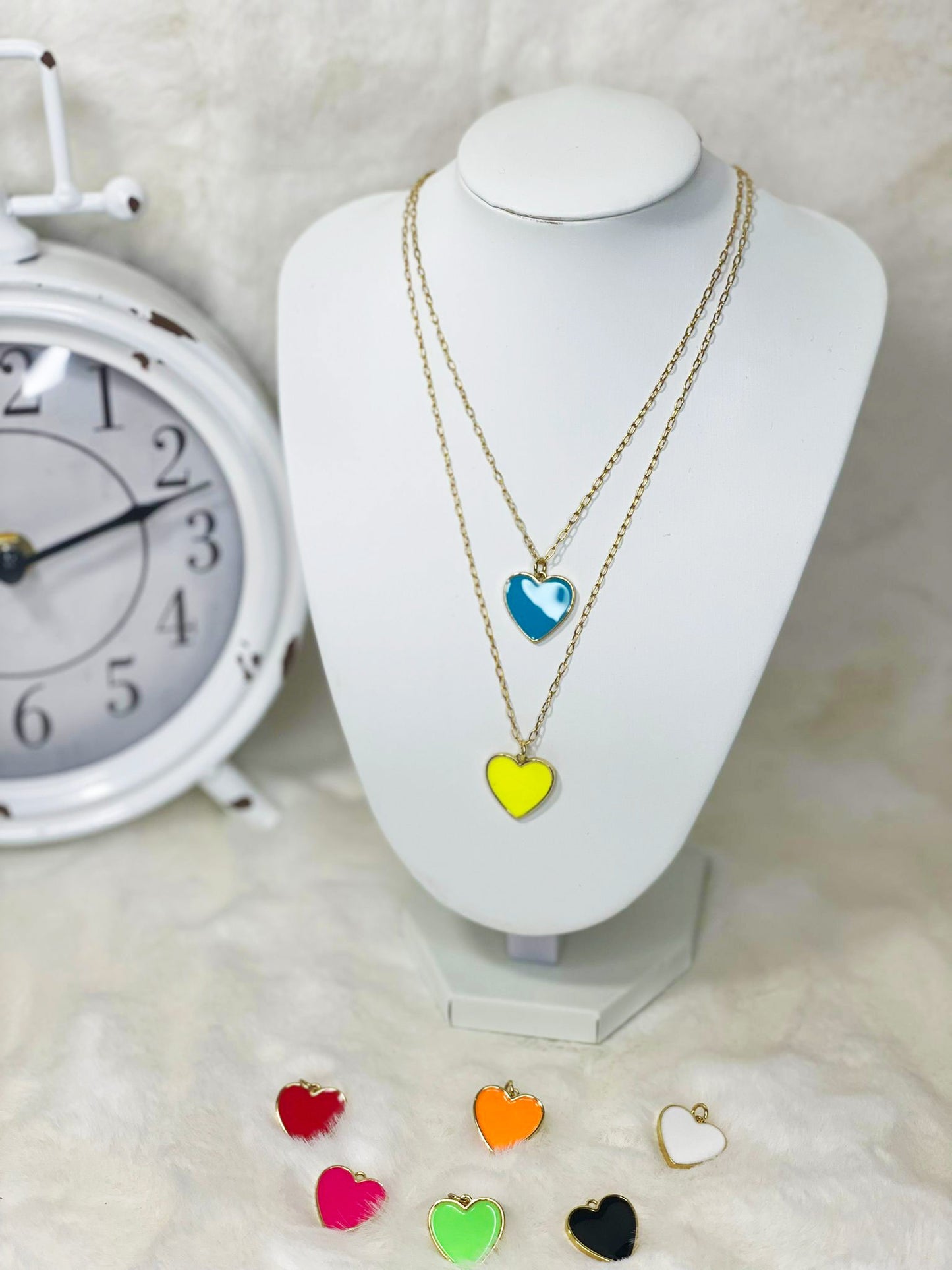 Small Hearts Necklace (Various Colors)